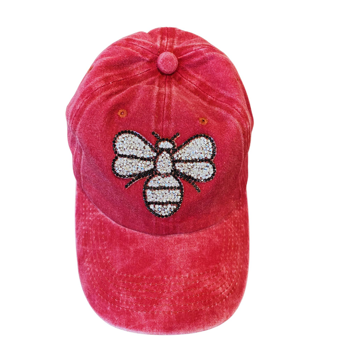 Dad Cap RED with Bling Butterfly